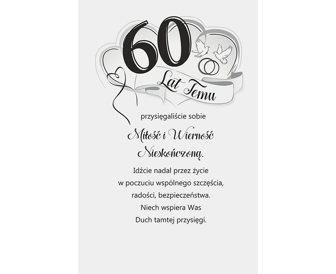 Card 60th Wedding Anniversary, Glasses, 13x20,5 cm